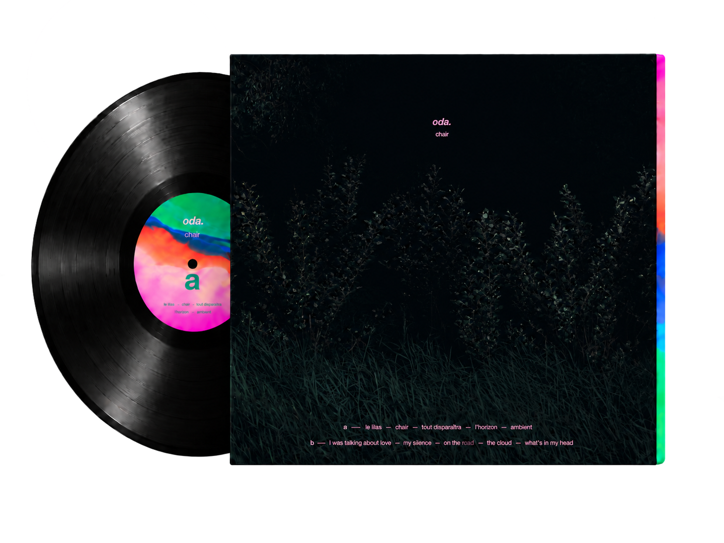 Vinyle chair. par oda., verso avec tracklist et disque noir